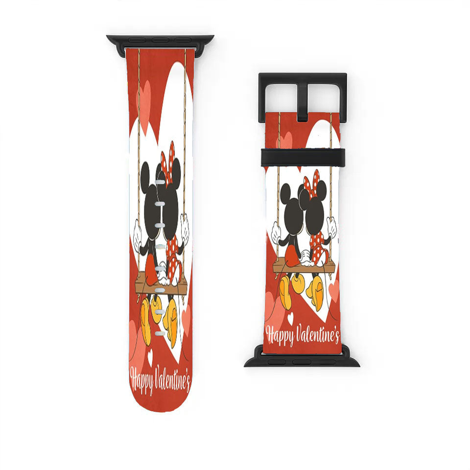 Love Is In Swing Mickey Mouse And Minnie Mouse Apple Watch Band 38Mm - 44Mm