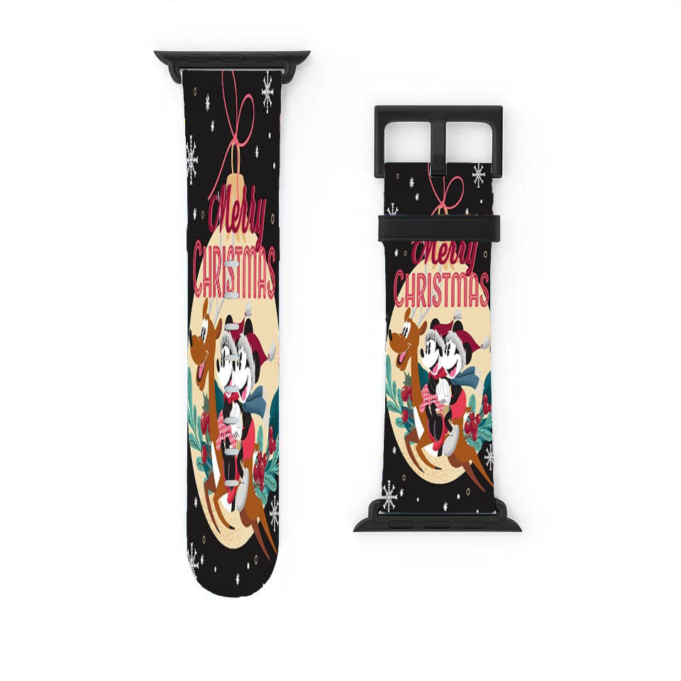 Merry Christmas Reindeer Mickey And Minnie Apple Watch Band 38Mm - 44Mm