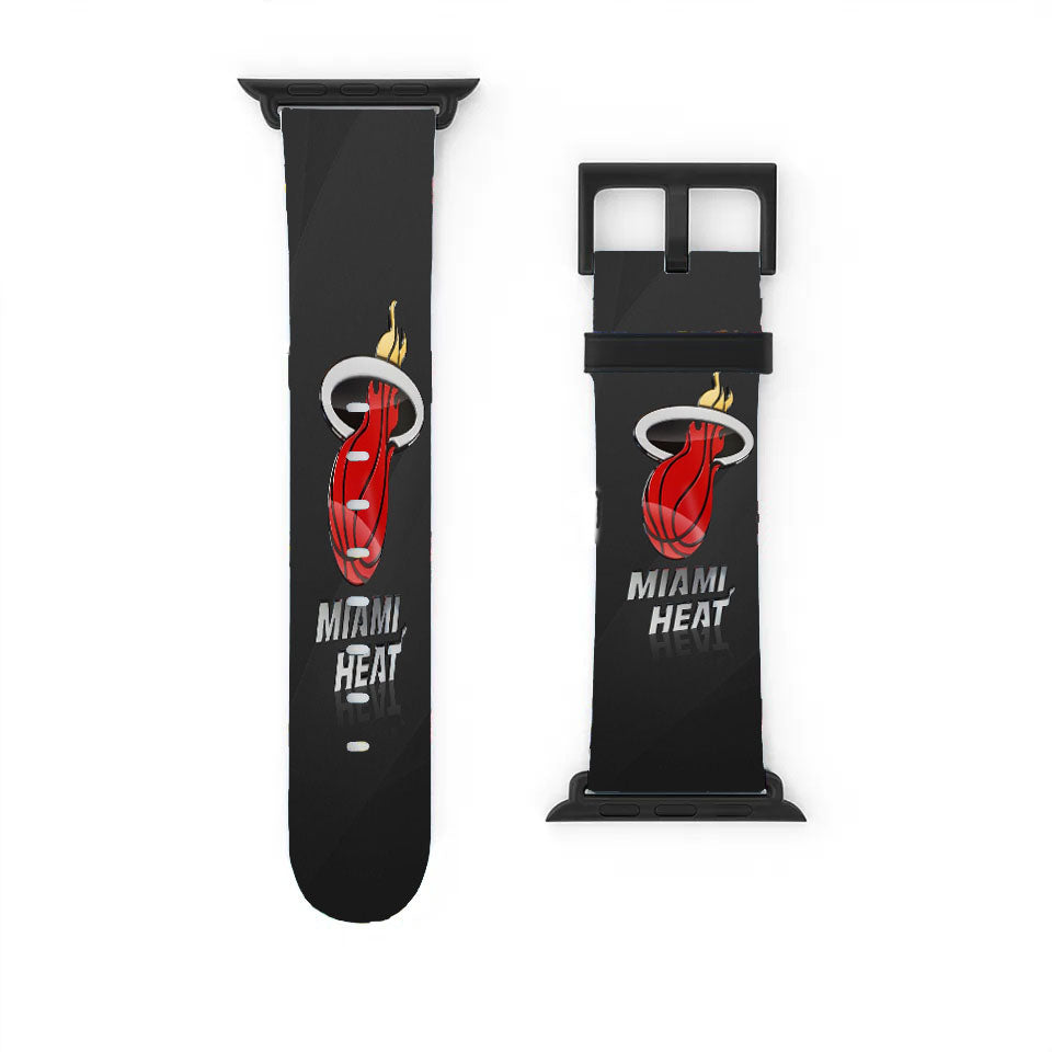 Miami Heat Basketball Team 3D Logo Wallpaper Apple Watch Band 38Mm - 44Mm