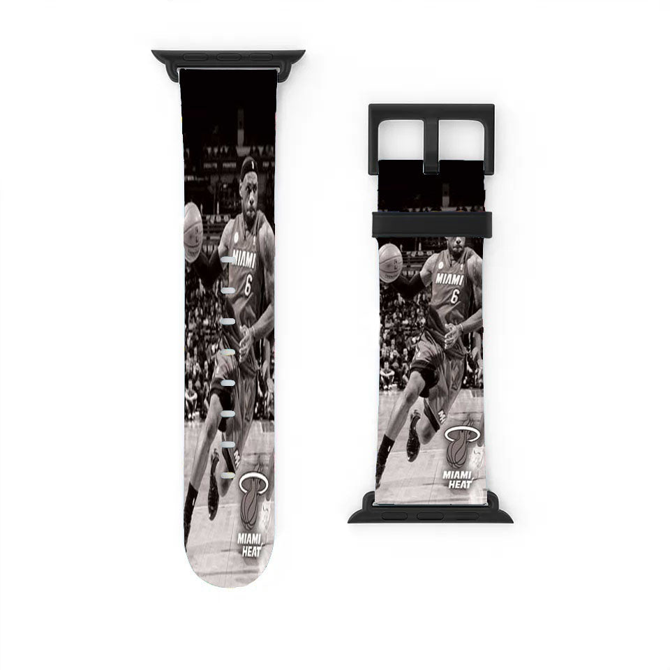 Miami Heat Lebron Running Grey Apple Watch Band 38Mm - 44Mm