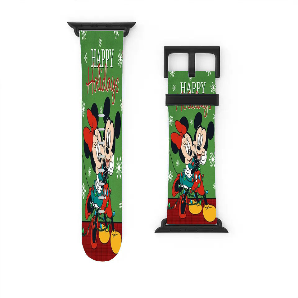 Mickey And Minnie Christmas Light Tangle Apple Watch Band 38Mm - 44Mm