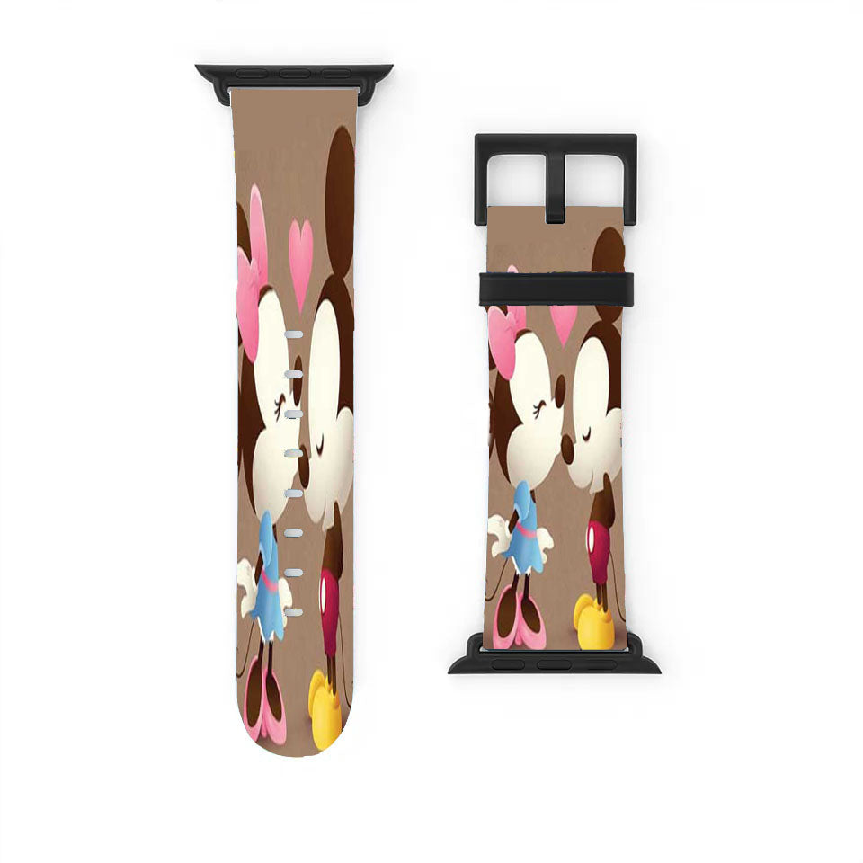 Mickey And Minnie Kiss Sepia Apple Watch Band 38Mm - 44Mm