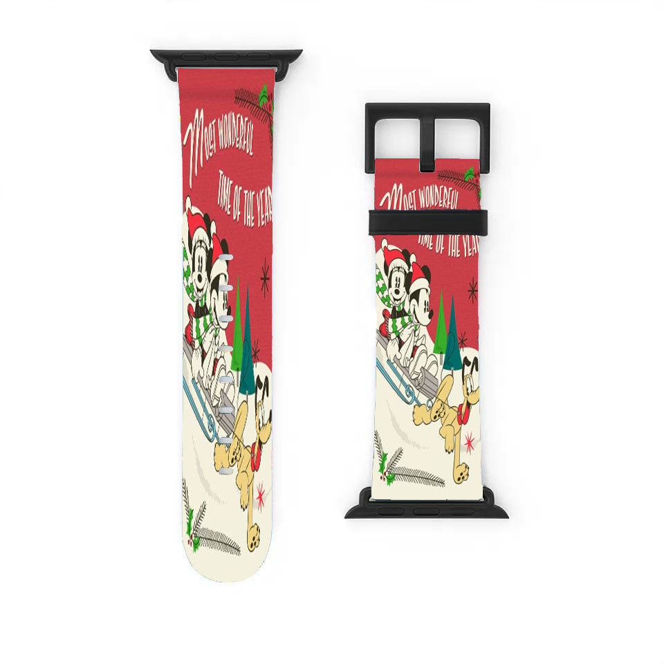 Mickey And Minnie Sledding Apple Watch Band 38Mm - 44Mm