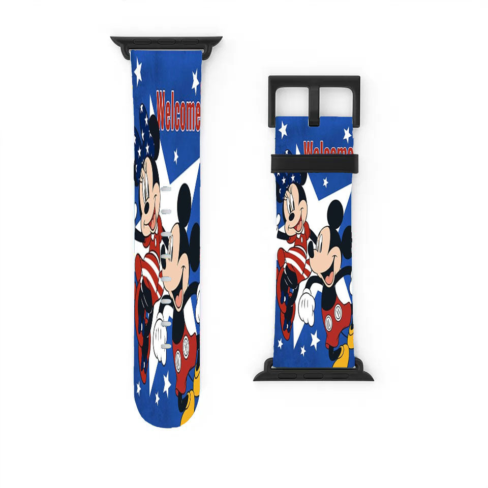 Mickey And Minnie Usa Welcome Apple Watch Band 38Mm - 44Mm
