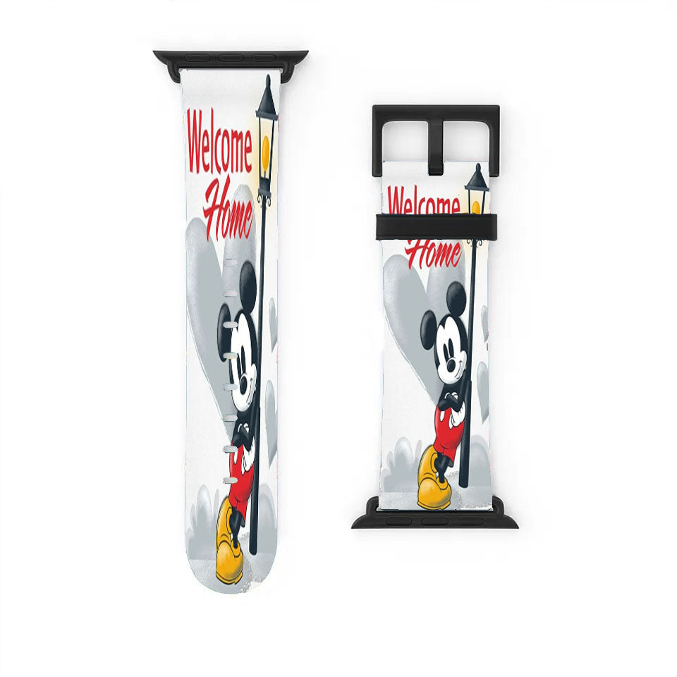 Mickey Love Welcome Home Lamppost Apple Watch Band 38Mm - 44Mm