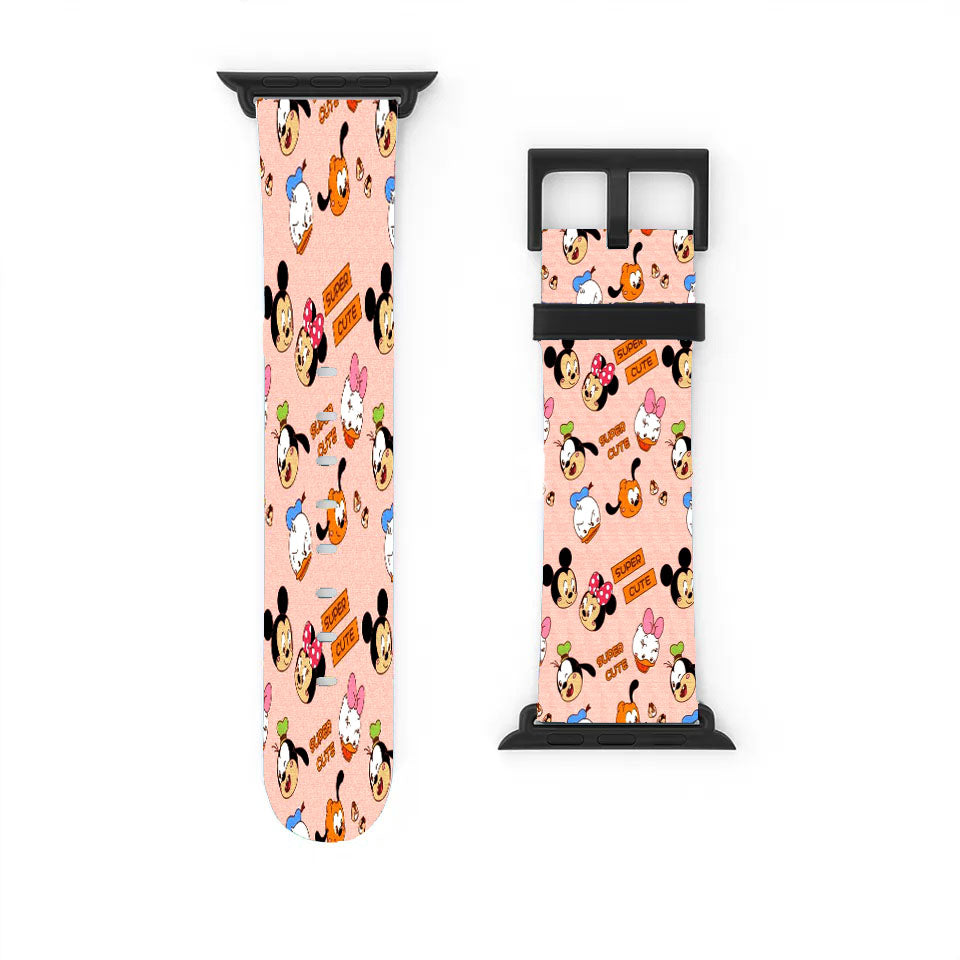 Mickey Minnie And Friends Cute Doodle Apple Watch Band 38Mm - 44Mm