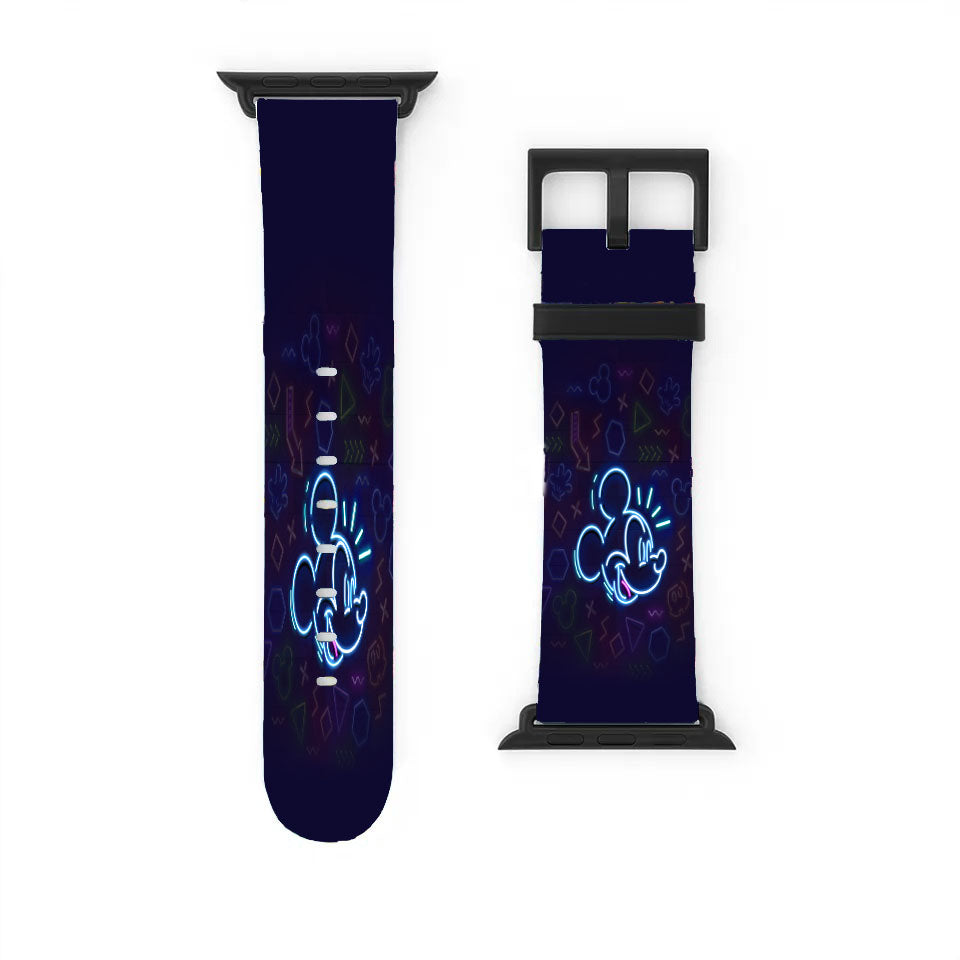 Mickey Mouse And Friends Neon Wallpaper Apple Watch Band 38Mm - 44Mm