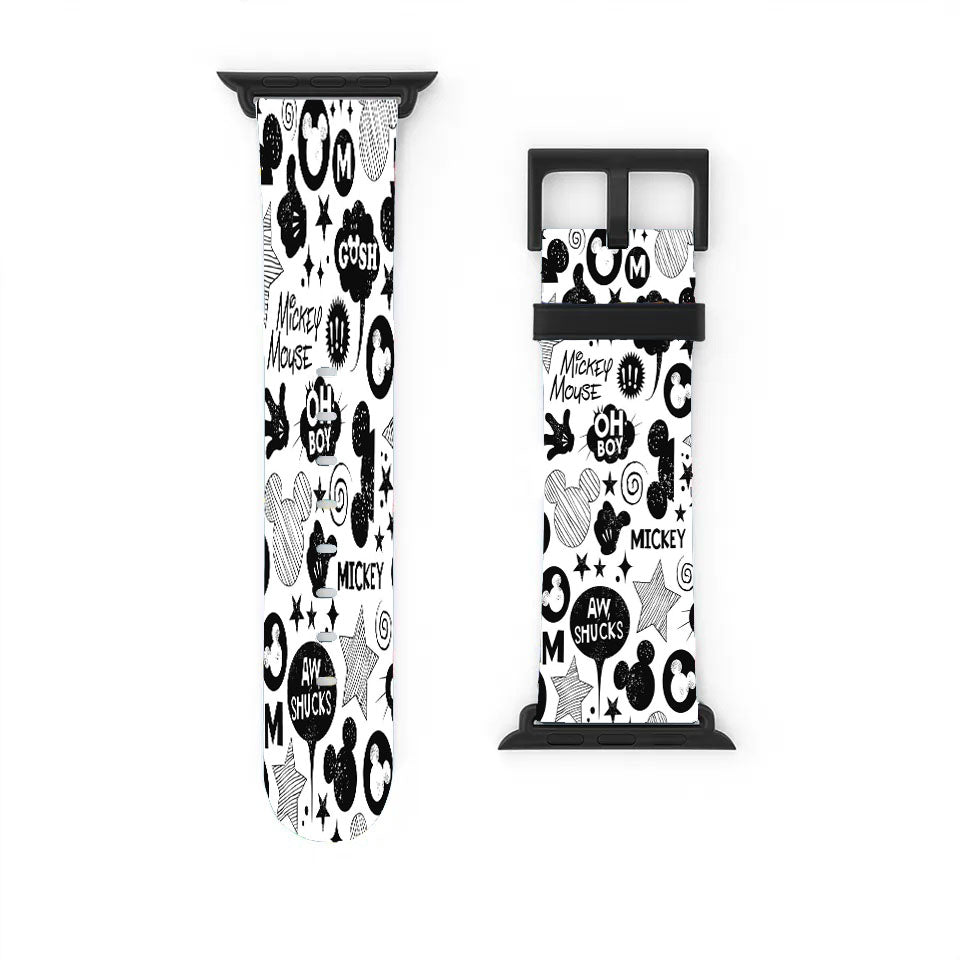 Mickey Mouse Black White Apple Watch Band 38Mm - 44Mm