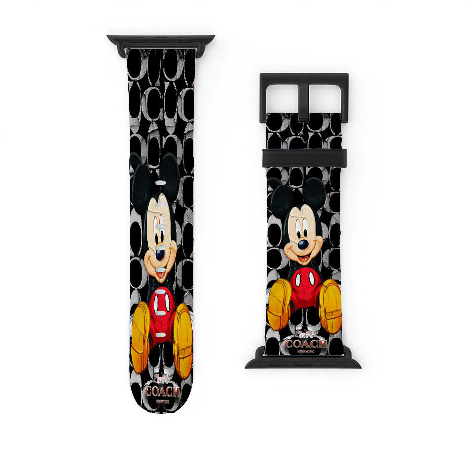 Mickey Mouse Coach Black 5 Apple Watch Band 38Mm - 44Mm