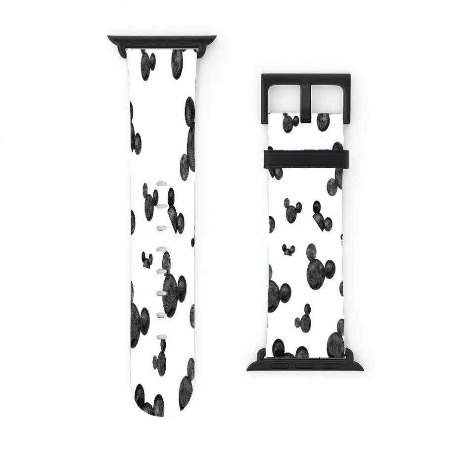 Mickey Mouse Head Pattern Silhouette Apple Watch Band 38Mm - 44Mm