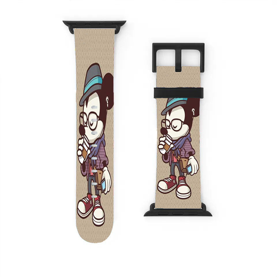 Mickey Mouse Hipster Coffee Apple Watch Band 38Mm - 44Mm