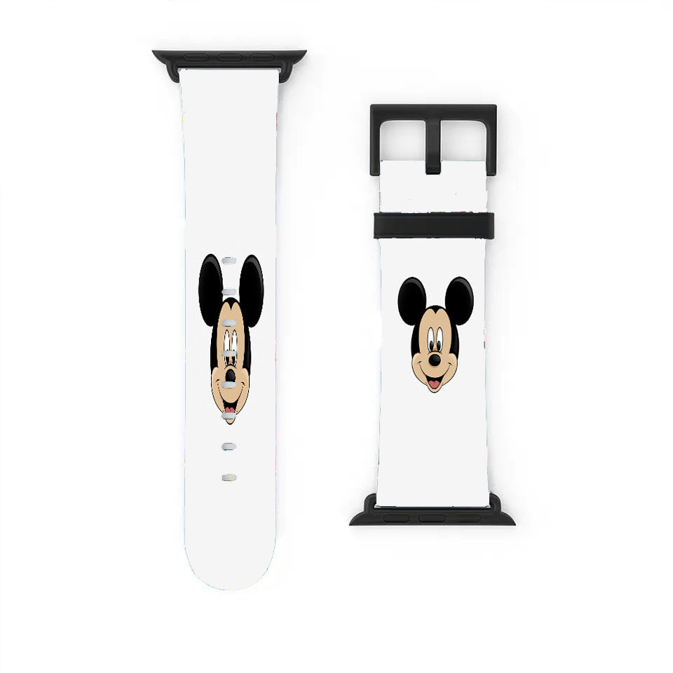 Mickey Mouse Logo White Apple Watch Band 38Mm - 44Mm