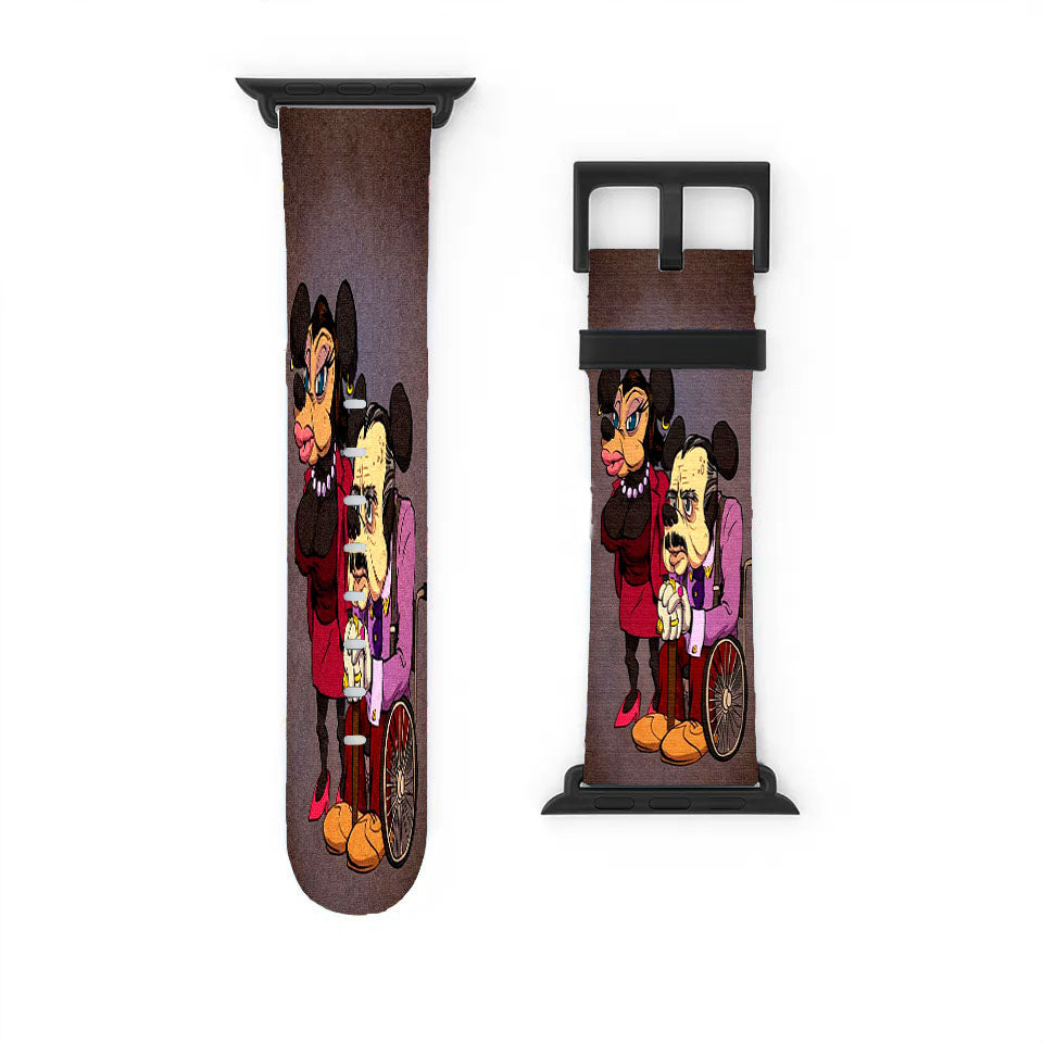 Mickey Mouse Old Age Canvas Painting Apple Watch Band 38Mm - 44Mm