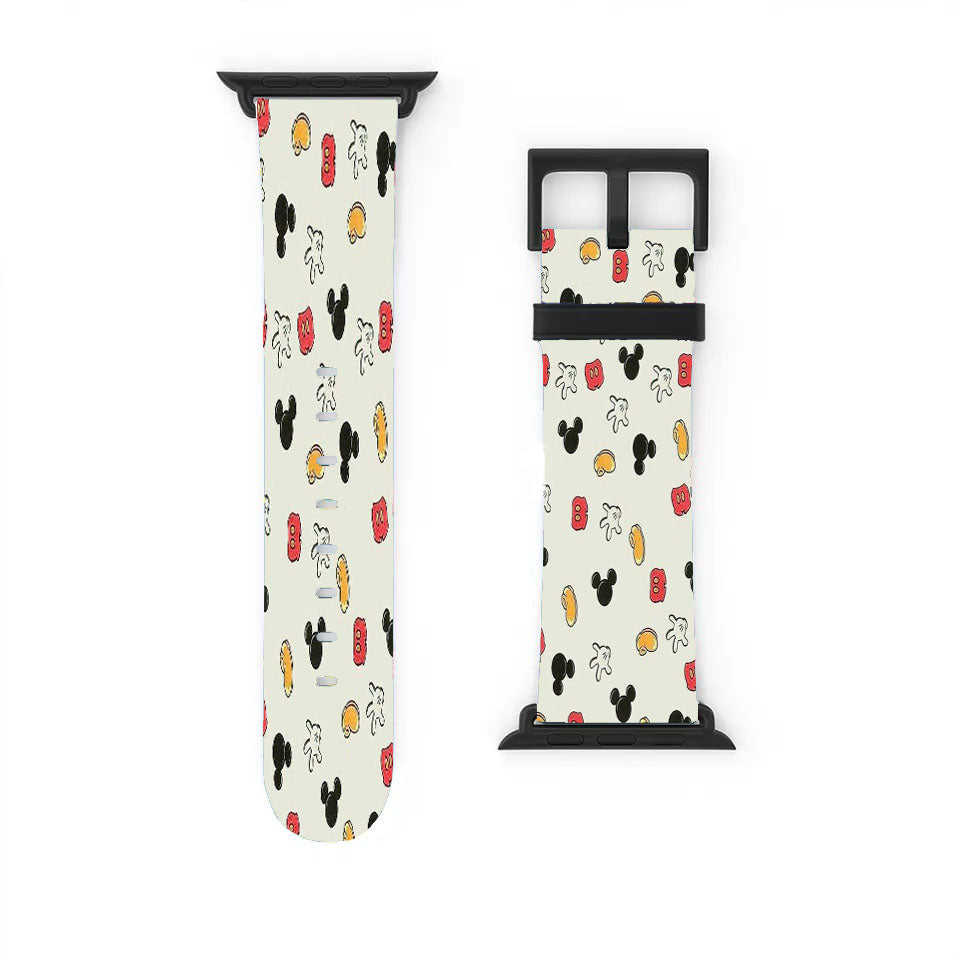Mickey Pattern Back Case Phone Apple Watch Band 38Mm - 44Mm