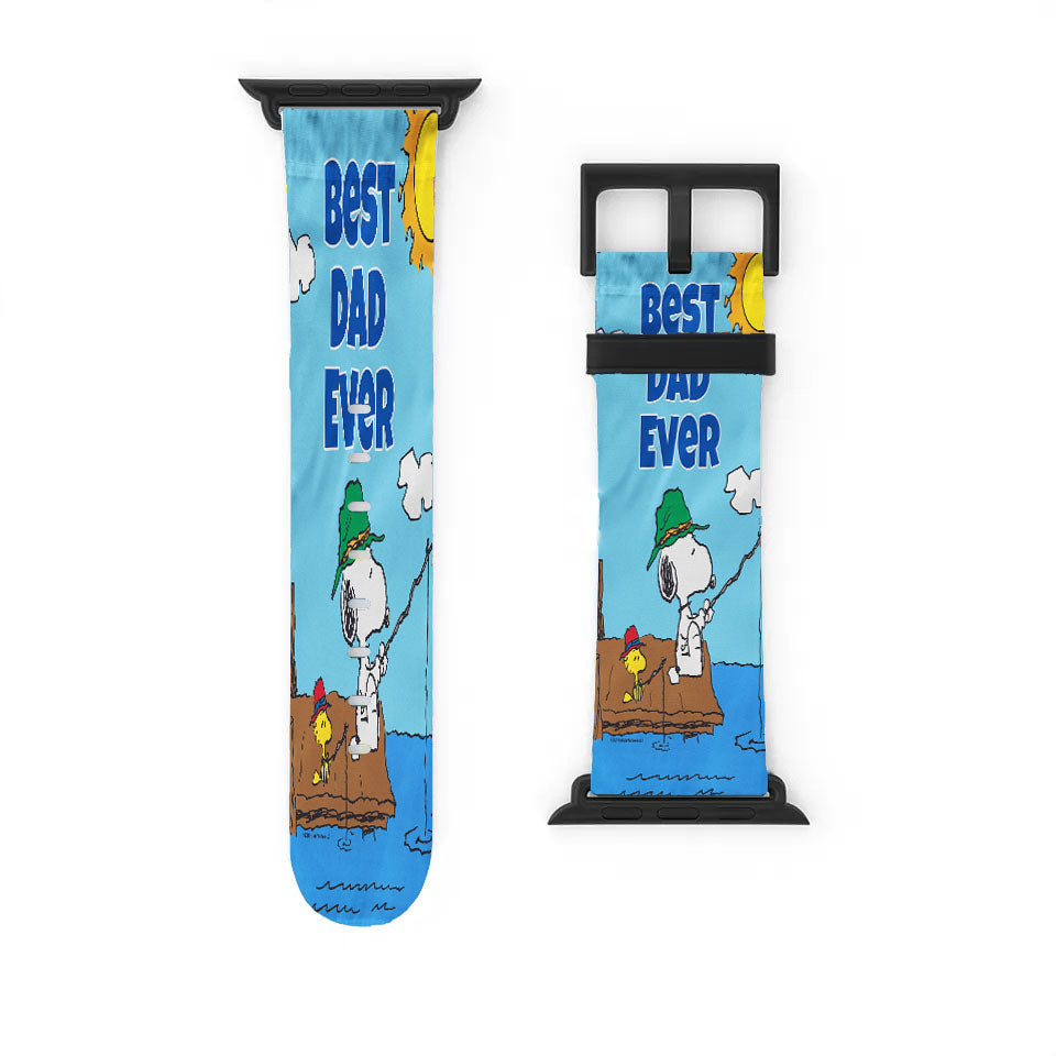 Peanuts Best Dad Ever Gone Fishing Snoopy Apple Watch Band 38Mm - 44Mm
