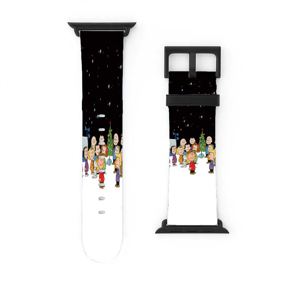 Peanuts Christmas Blk Sky Apple Watch Band 38Mm - 44Mm