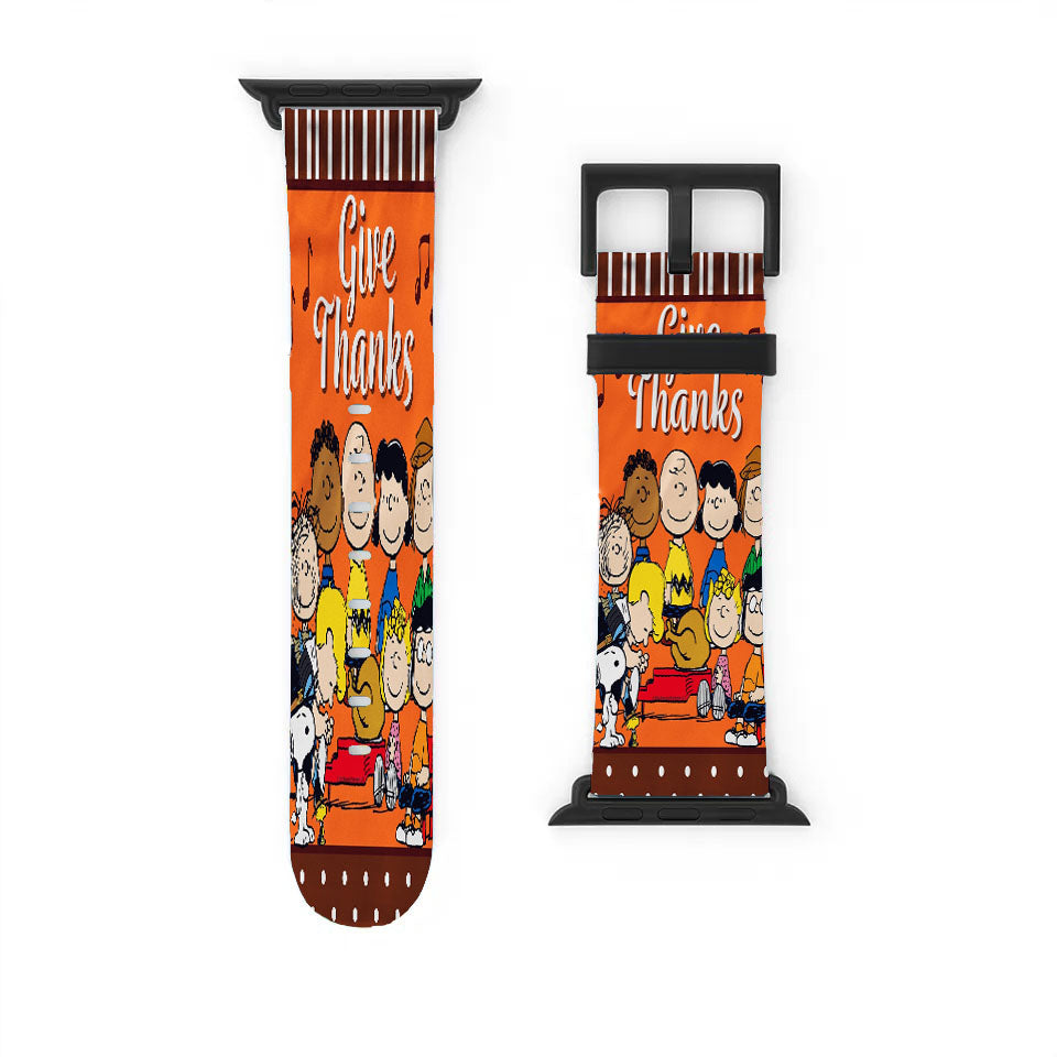 Peanuts Gang Give Thanks Thanksgiving Apple Watch Band 38Mm - 44Mm
