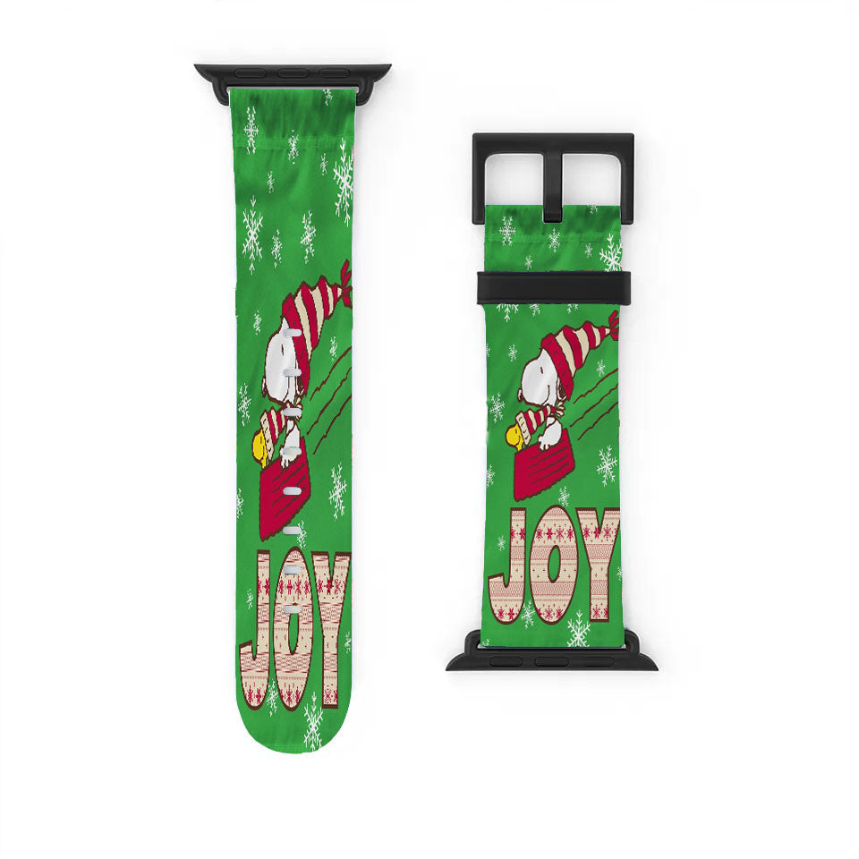 Peanuts Joy Snoopy And Woodstock Christmas Apple Watch Band 38Mm - 44Mm