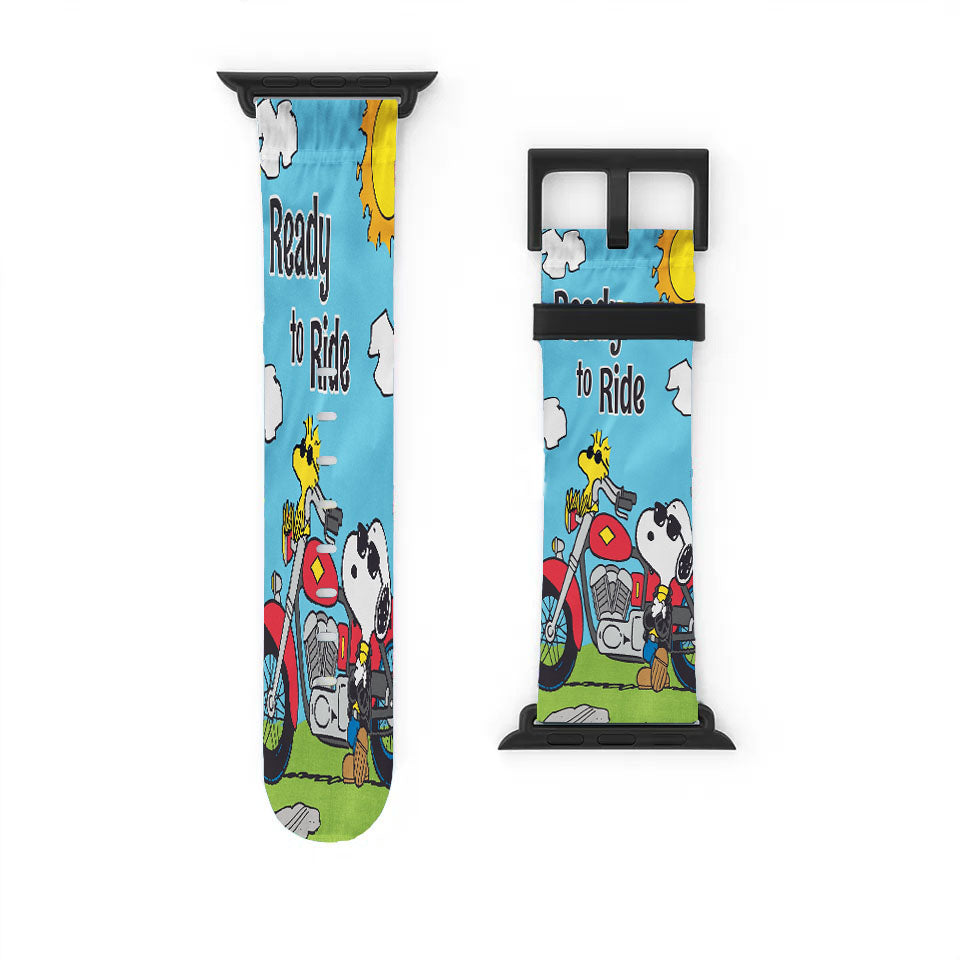 Peanuts Motorcycle Joe Snoopy Ready To Ride Apple Watch Band 38Mm - 44Mm