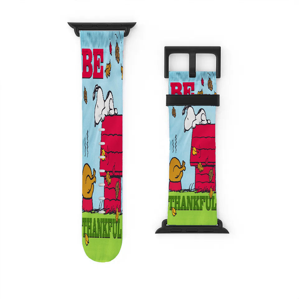 Peanuts Thankful Snoopy Turkey Thanksgiving Apple Watch Band 38Mm - 44Mm