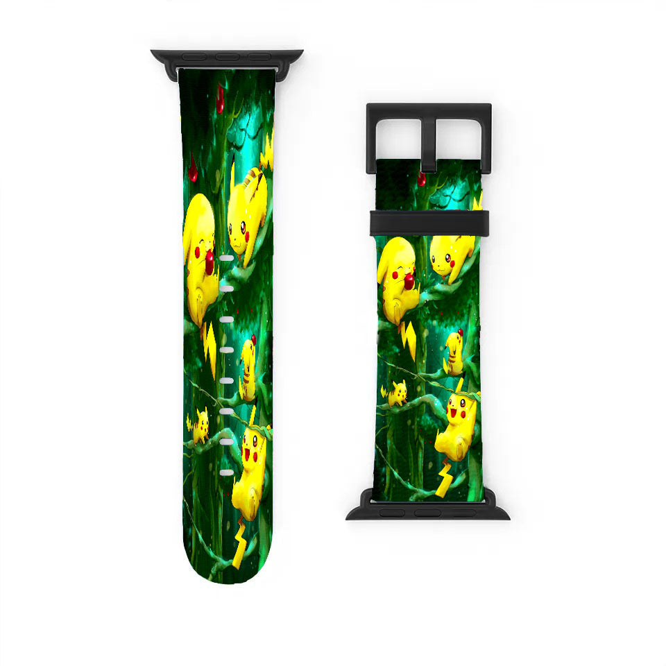Pikachu Collection In The Forest Apple Watch Band 38Mm - 44Mm