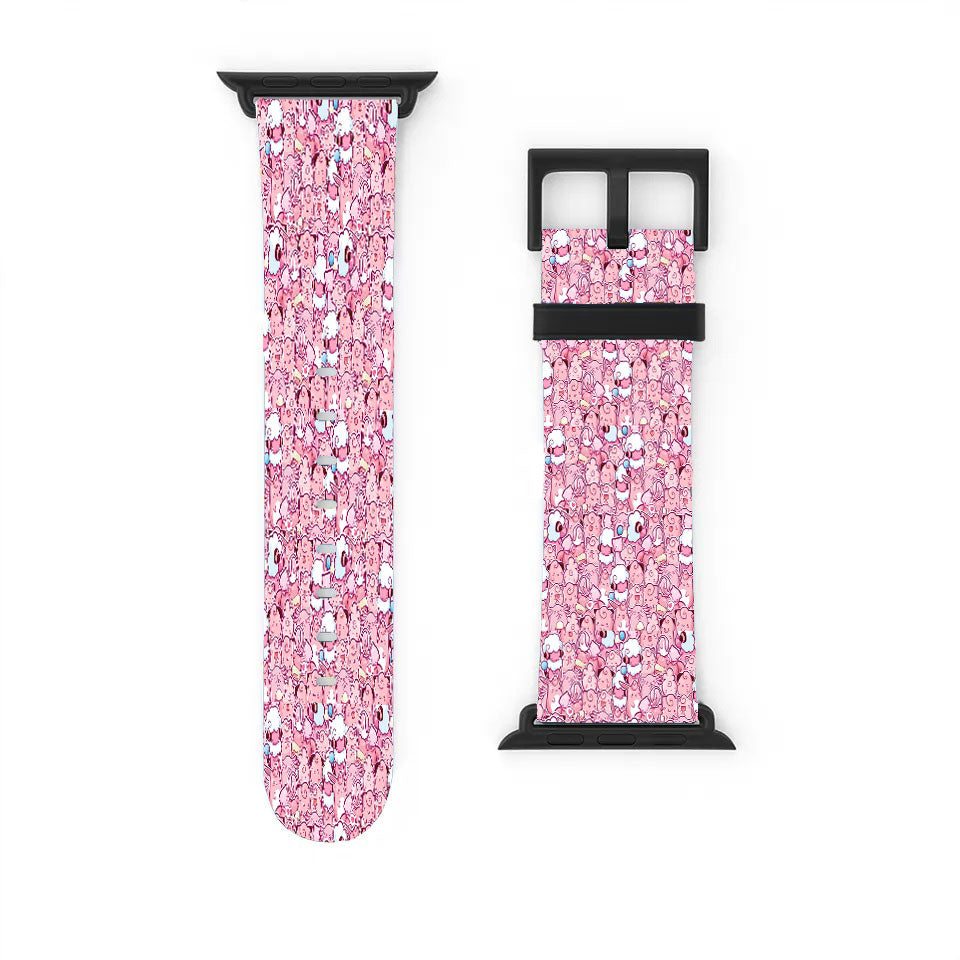 Pink Pokemon Pattern Collection Apple Watch Band 38Mm - 44Mm