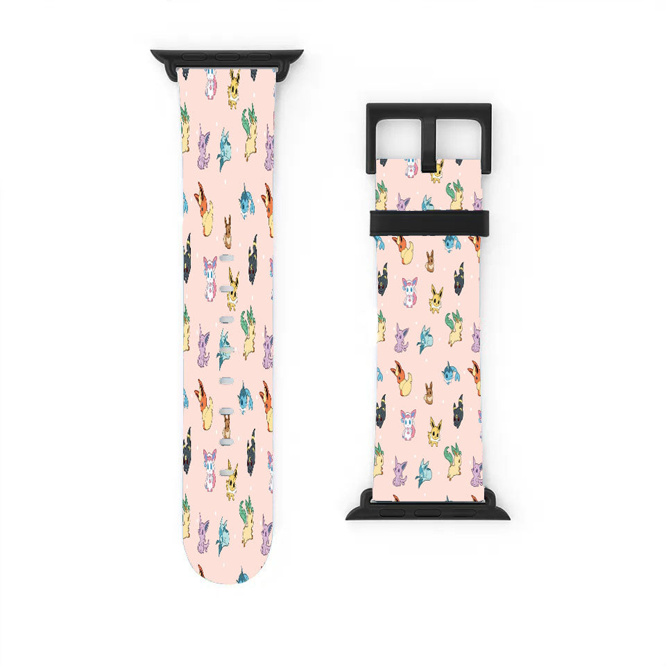 Pokemon Eevee Evolution Pattern Apple Watch Band 38Mm - 44Mm