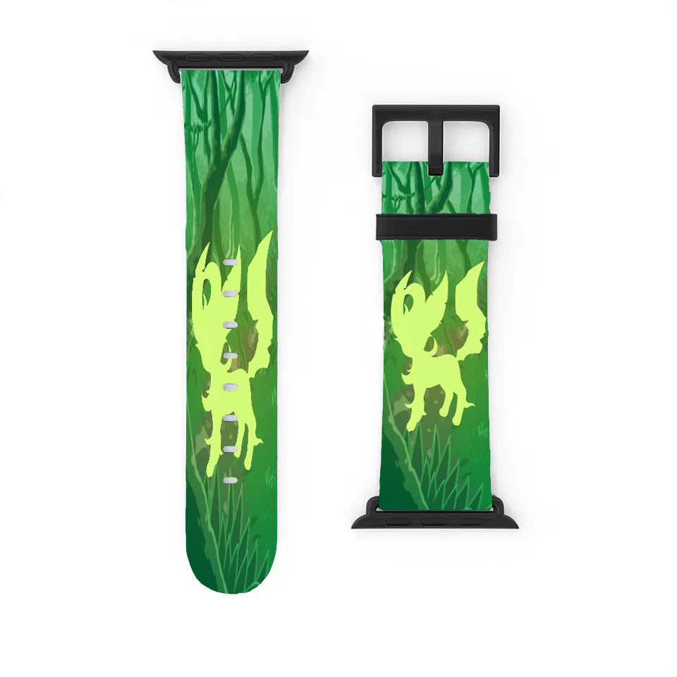 Pokemon Leafeon Green Silhouette Apple Watch Band 38Mm - 44Mm