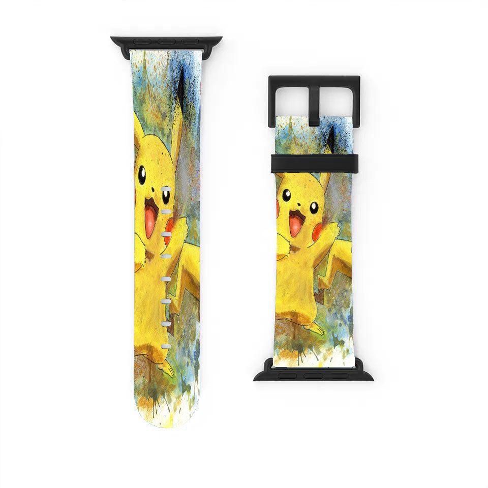 Pokemon Pikachu Water Color Splash Apple Watch Band 38Mm - 44Mm