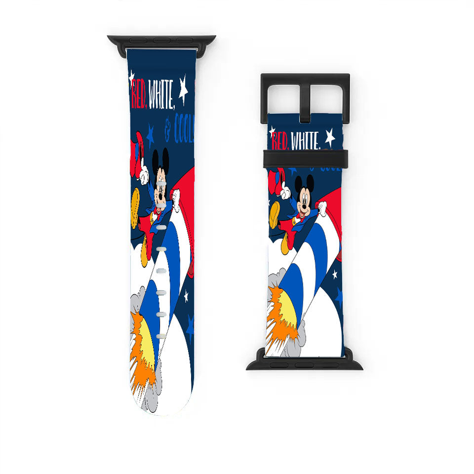 Red, White & Cool Mickey Apple Watch Band 38Mm - 44Mm