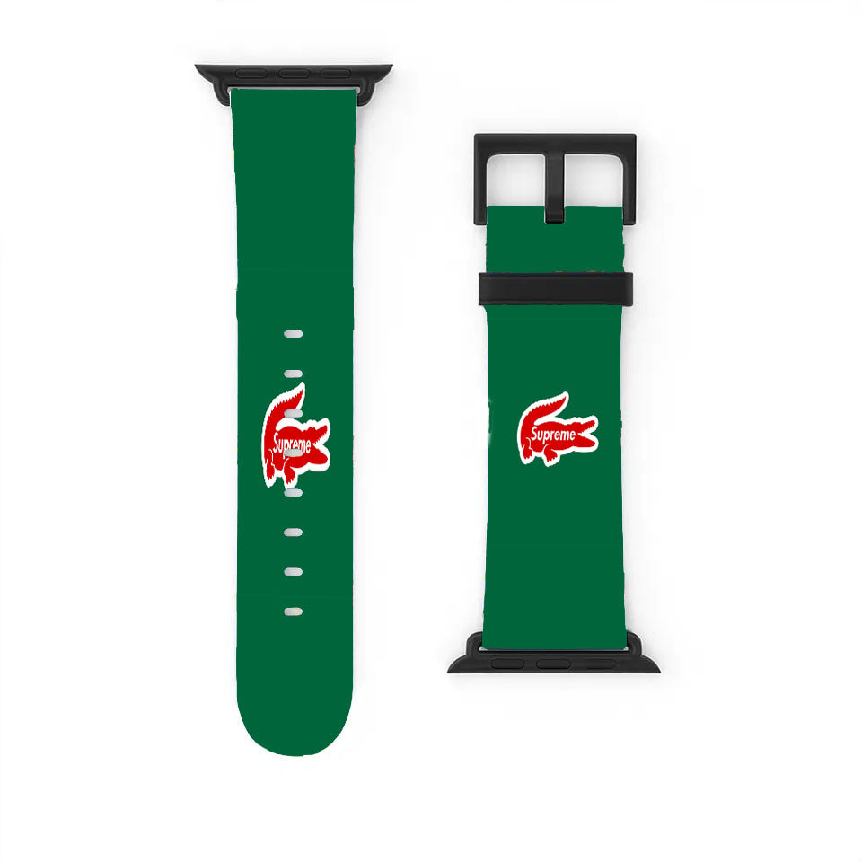 Red Lacoste Supreme Apple Watch Band 38Mm - 44Mm