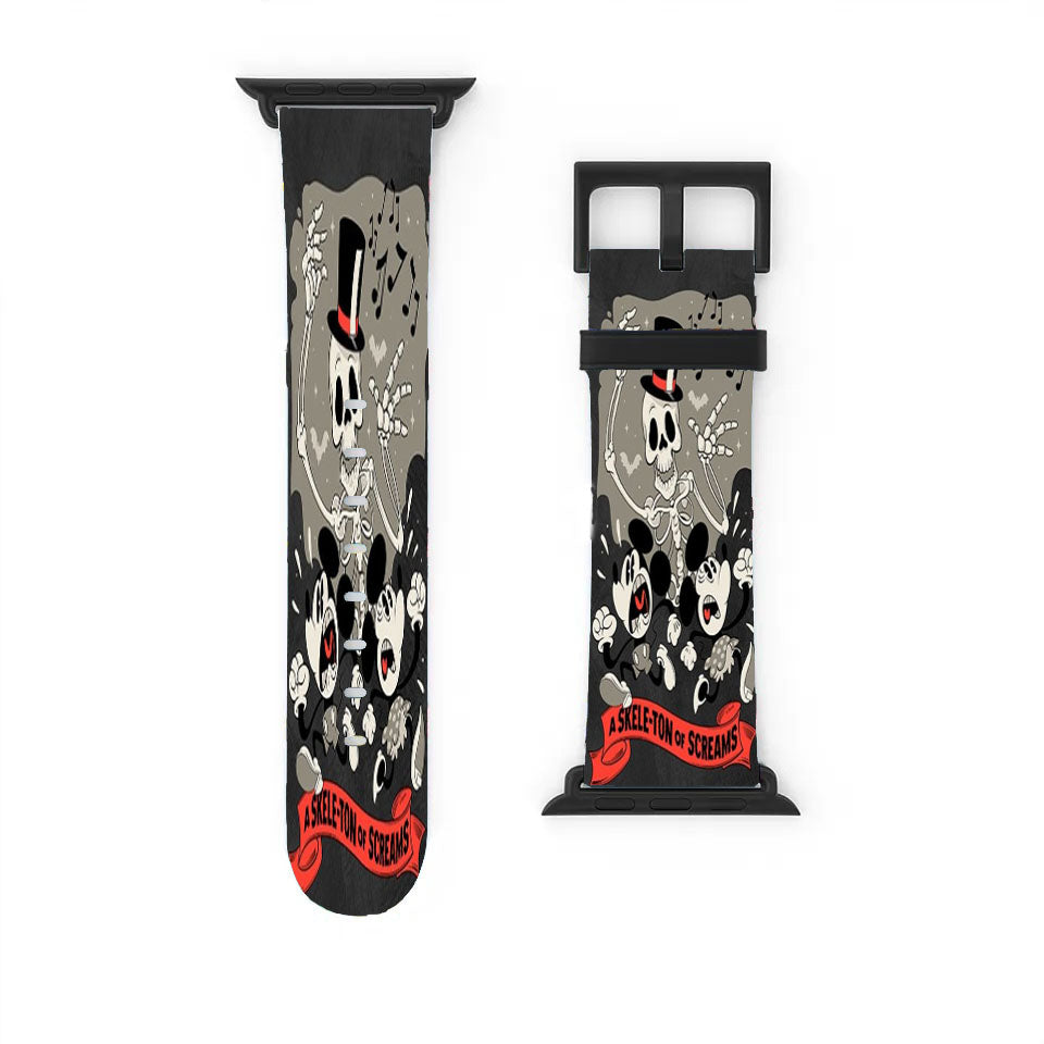 Skeleton Of Screams Mickey & Minnie Apple Watch Band 38Mm - 44Mm