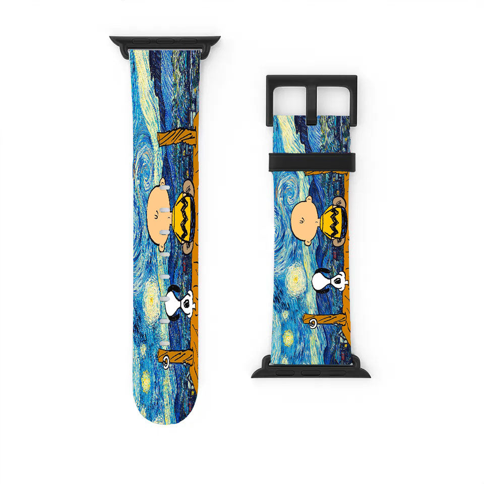 Snoopy And Charlie And Starry Night Apple Watch Band 38Mm - 44Mm