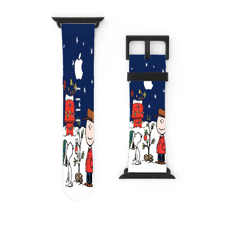 Snoopy And Charlie Brown Christmas Lights Apple Apple Watch Band 38Mm - 44Mm