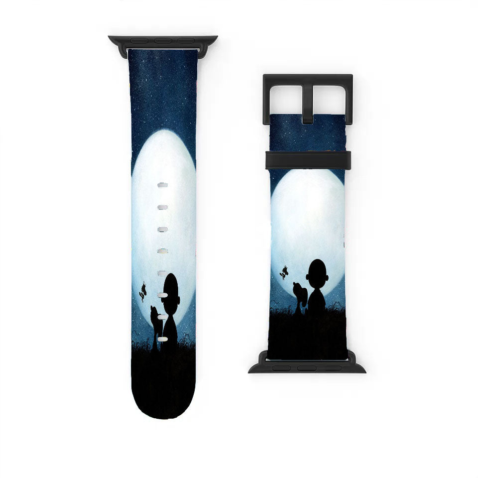 Snoopy Charlie Brown And Moon Apple Watch Band 38Mm - 44Mm