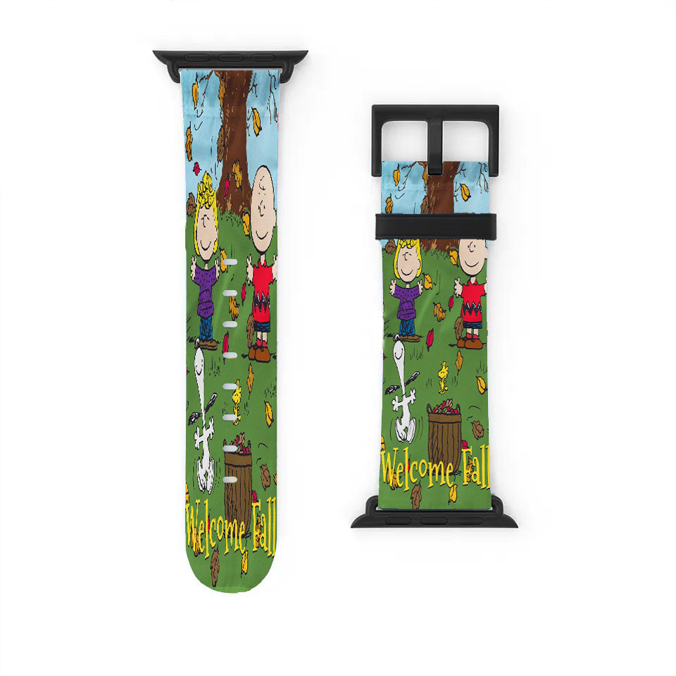 Snoopy Charlie Brown Welcome Fall Apple Watch Band 38Mm - 44Mm