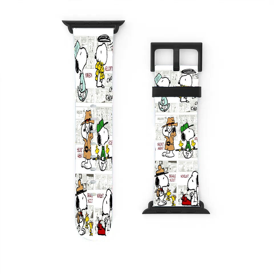 Snoopy Many Faces Comics Apple Watch Band 38Mm - 44Mm