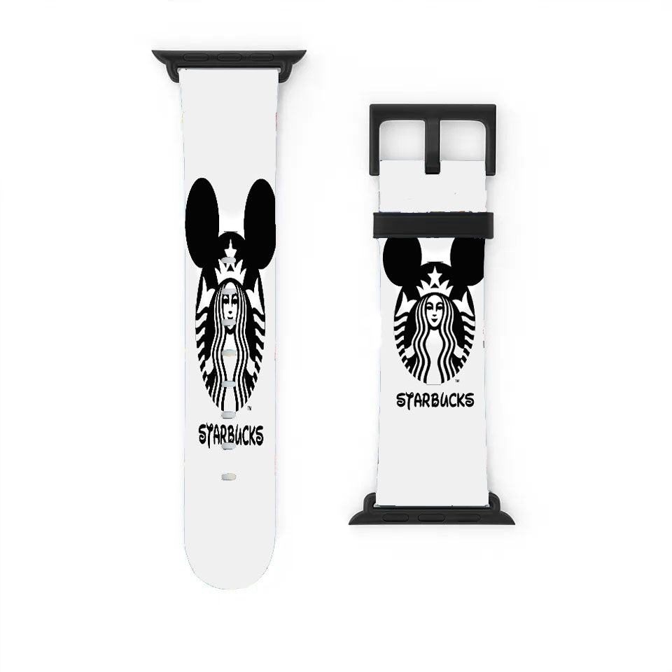 Starbucks Minnie Mouse Logo Black Apple Watch Band 38Mm - 44Mm