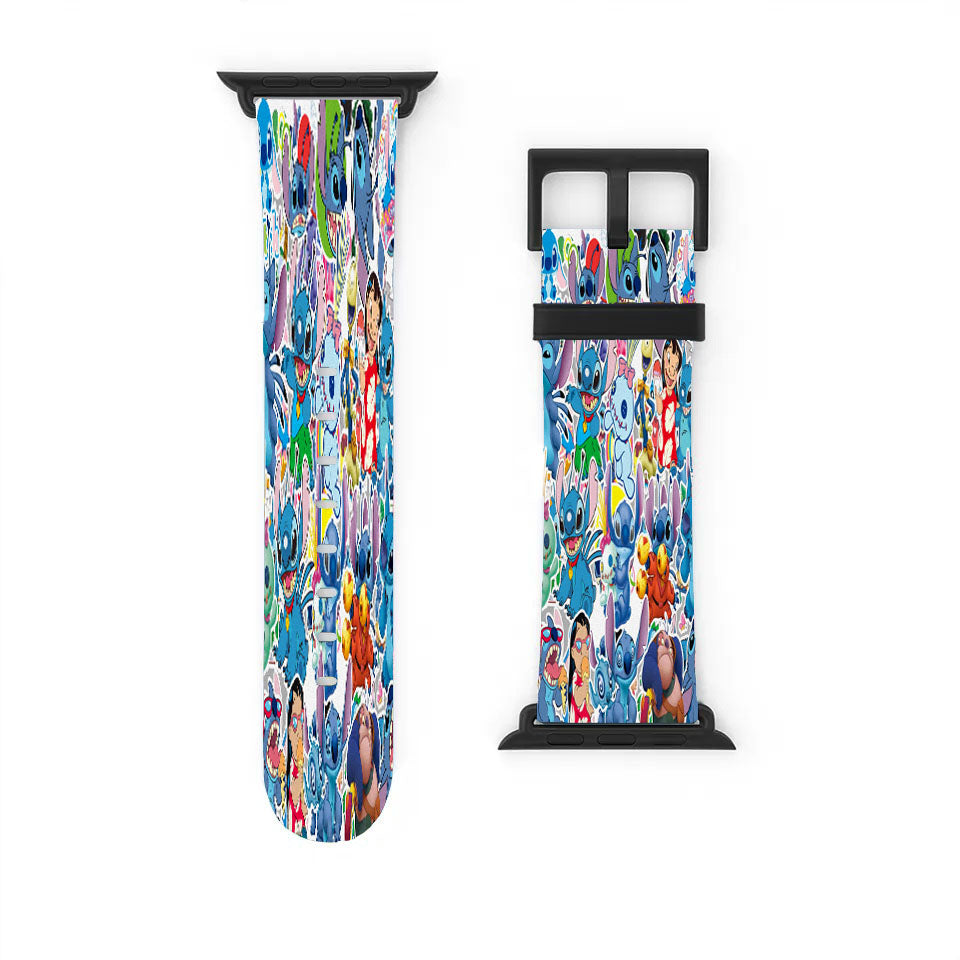 Stitch And Lilo Ohana Sticker Collage Apple Watch Band 38Mm - 44Mm