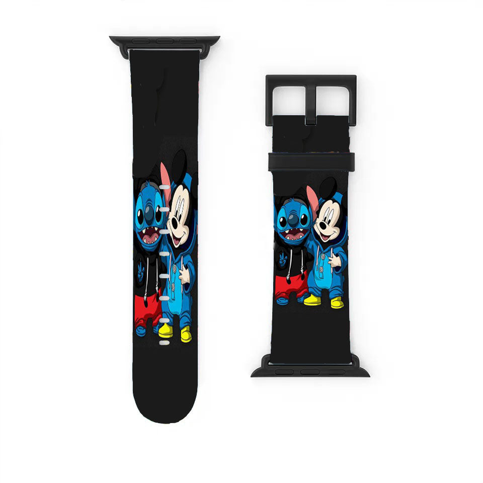 Stitch And Mickey Mouse Apple Watch Band 38Mm - 44Mm