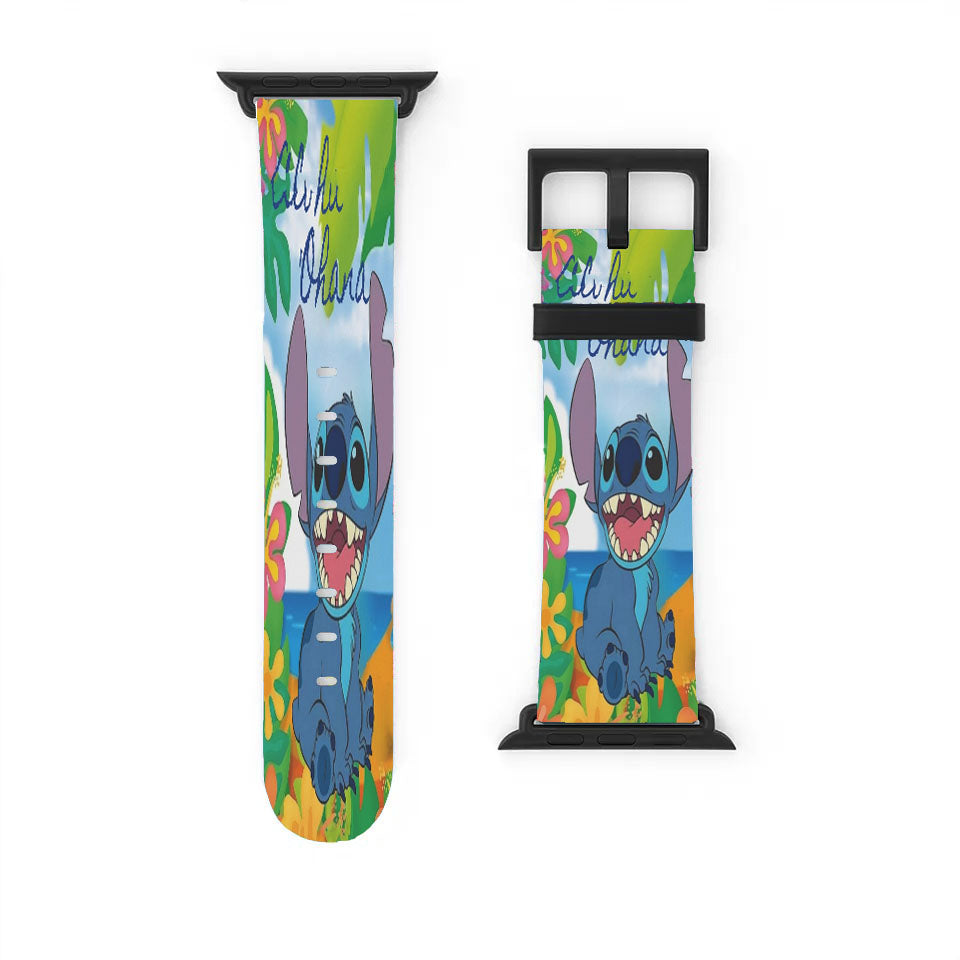 Stitch From Disney'S Movie Lilo And Stitch With Aloha Apple Watch Band 38Mm - 44Mm