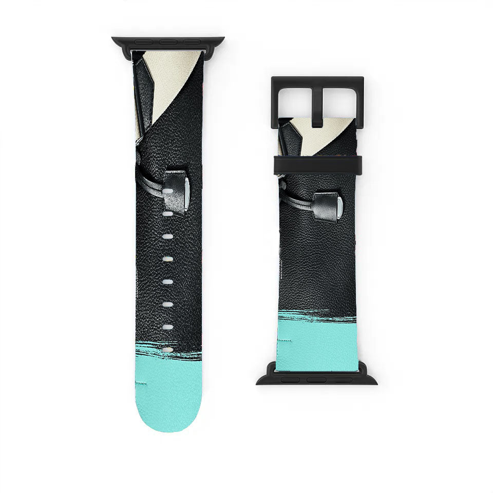 Tiffany And Co Black Blue Paint Bags Apple Watch Band 38Mm - 44Mm