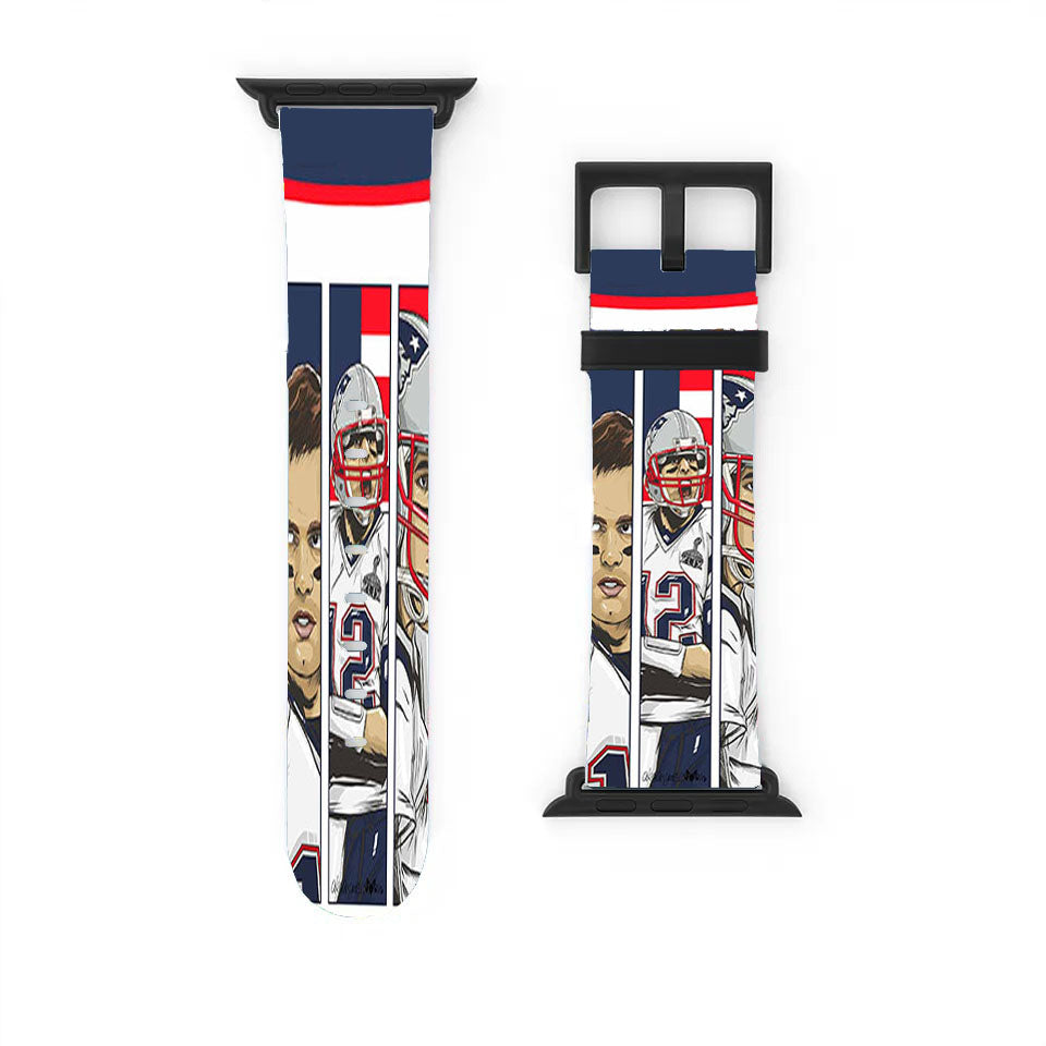Tom Brady Patriots Nfl Apple Watch Band 38Mm - 44Mm