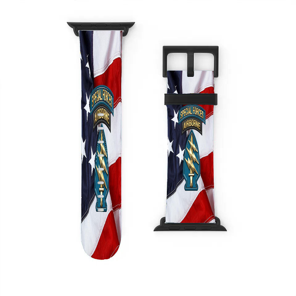 Us Army Special Forces Green Berets American Flag Apple Watch Band 38Mm - 44Mm