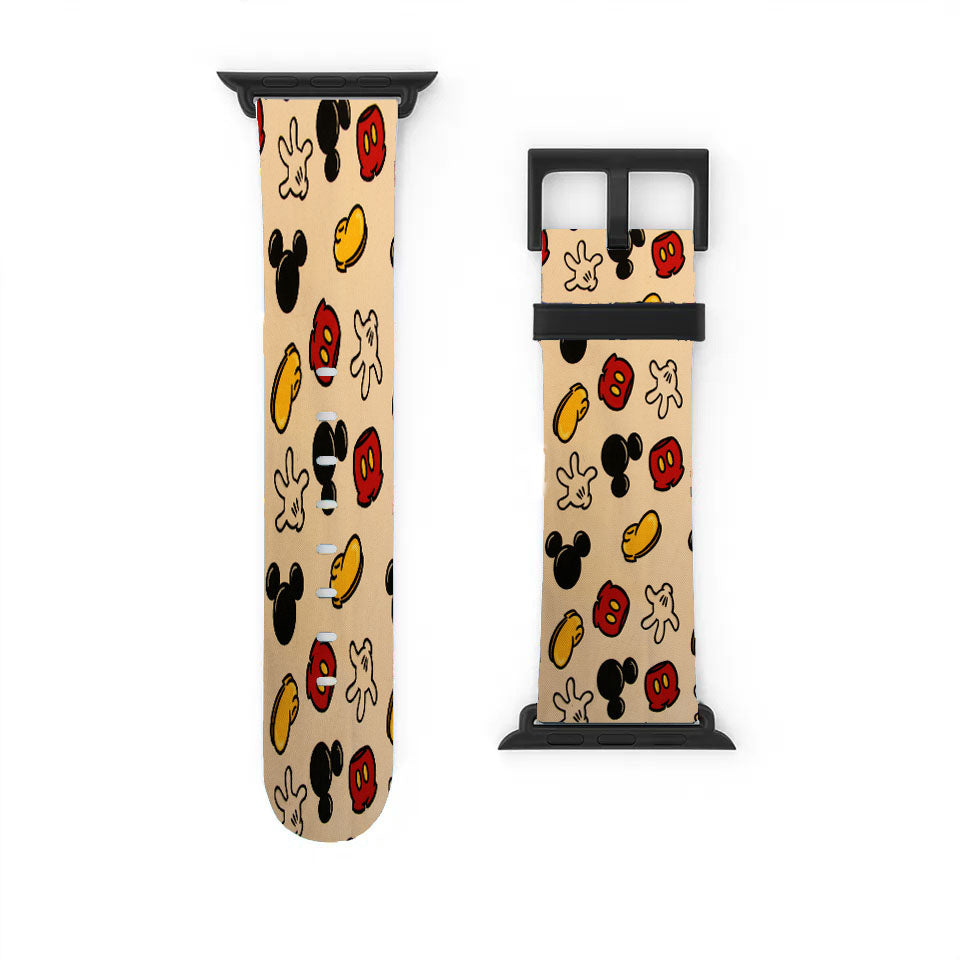 Vintage Pattern Disney Mickey Mouse Apple Watch Band 38Mm - 44Mm