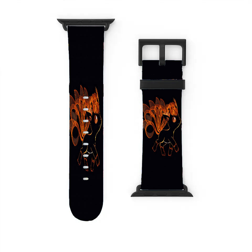 Vulpix Pokemon Line Art On Black Apple Watch Band 38Mm - 44Mm
