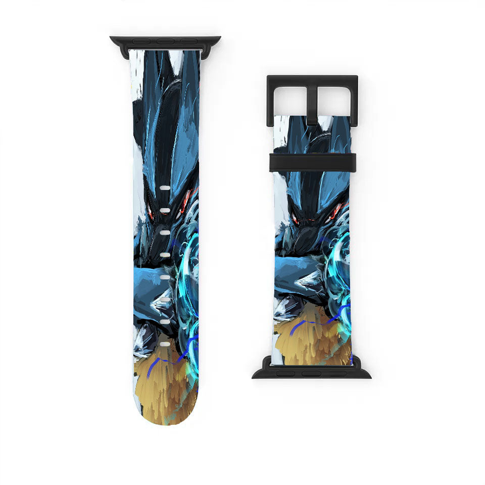 Watercolor Art Pokemon Lucario Aura Sphere Apple Watch Band 38Mm - 44Mm