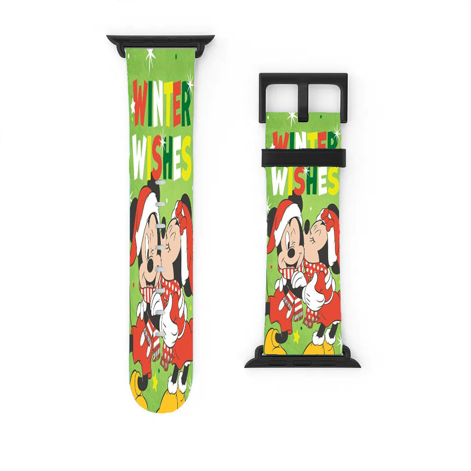 Winter Wishes Mickey And Minnie Apple Watch Band 38Mm - 44Mm