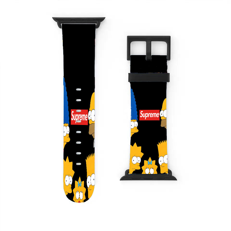 Simpson Family Supreme Black Apple Watch Band 38Mm - 44Mm