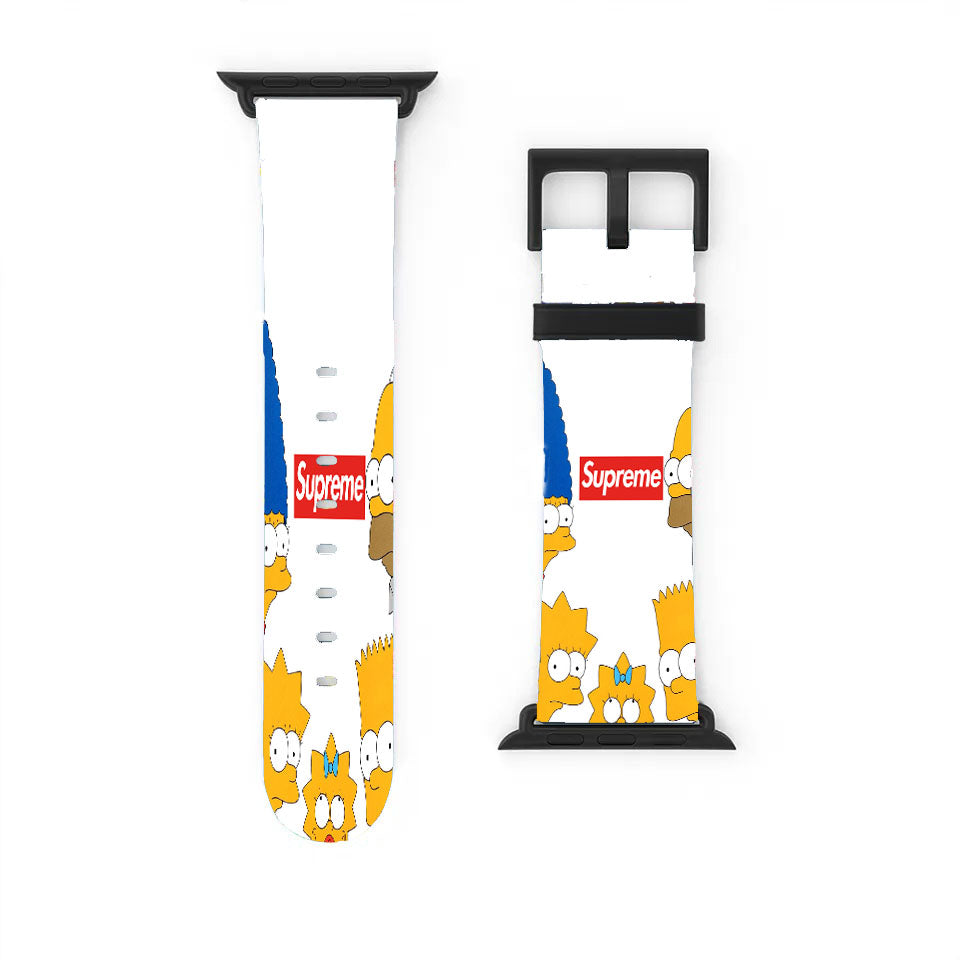Simpson Family Supreme White Apple Watch Band 38Mm - 44Mm